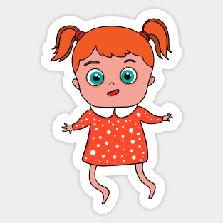 cute  girl Sticker